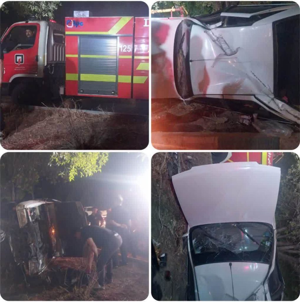 واژگونی پژو ۴۰۵ بدون مصدوم