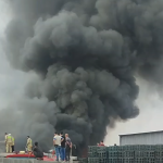 مهار آتش‌سوزی کارگاه تولید سبد محصولات کشاورزی