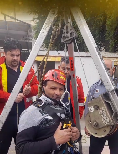 برگزاری دوره بازآموزی عملیات نجات در چاه با استفاده از سه‌پایه نجات