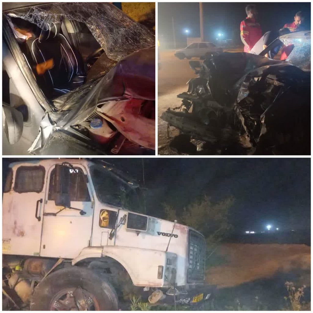 برخورد سواری پژو با کامیون در جاده شوشتر ۳ مصدوم برجا گذاشت
